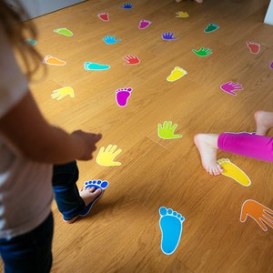 SENSORS Floor Path. Jumping Game Stickers. Removable. Hand and Foot ...