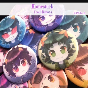 Homestuck Trolls Buttons