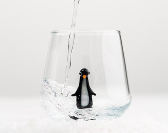 Penguin Drinking Glass, Handmade Animal Figure, Tumbler, Cup, Animal,  Design Glasses, Perfect Gift For Dad, Home Décor, Glassware, Kitchen