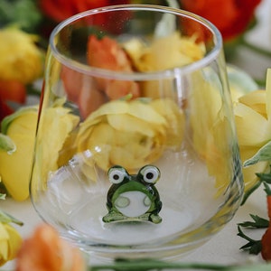Vaso con figura de rana, regalo para amantes de las ranas, vaso con figura de animal, cristalería única