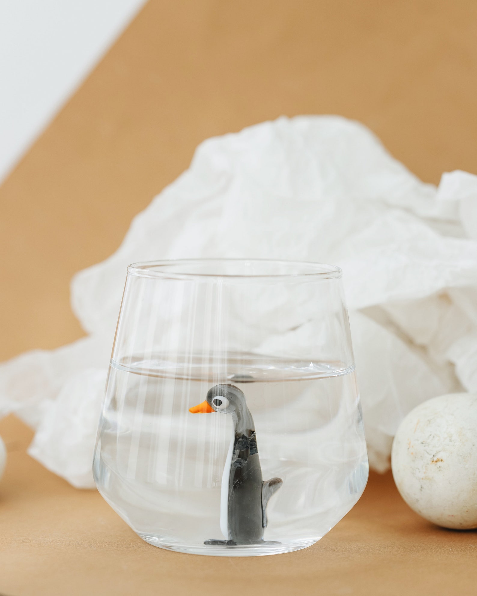 Penguin Drinking Glass Handmade Animal Figure Tumbler Cup Etsy