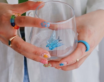 Butterfly Drinking Glass, Handmade Butterfly Glass Cup, Butterfly Glass, Butterfly Drinking Glasses, MiniZooUSA, Butterfly Gifts, Decor