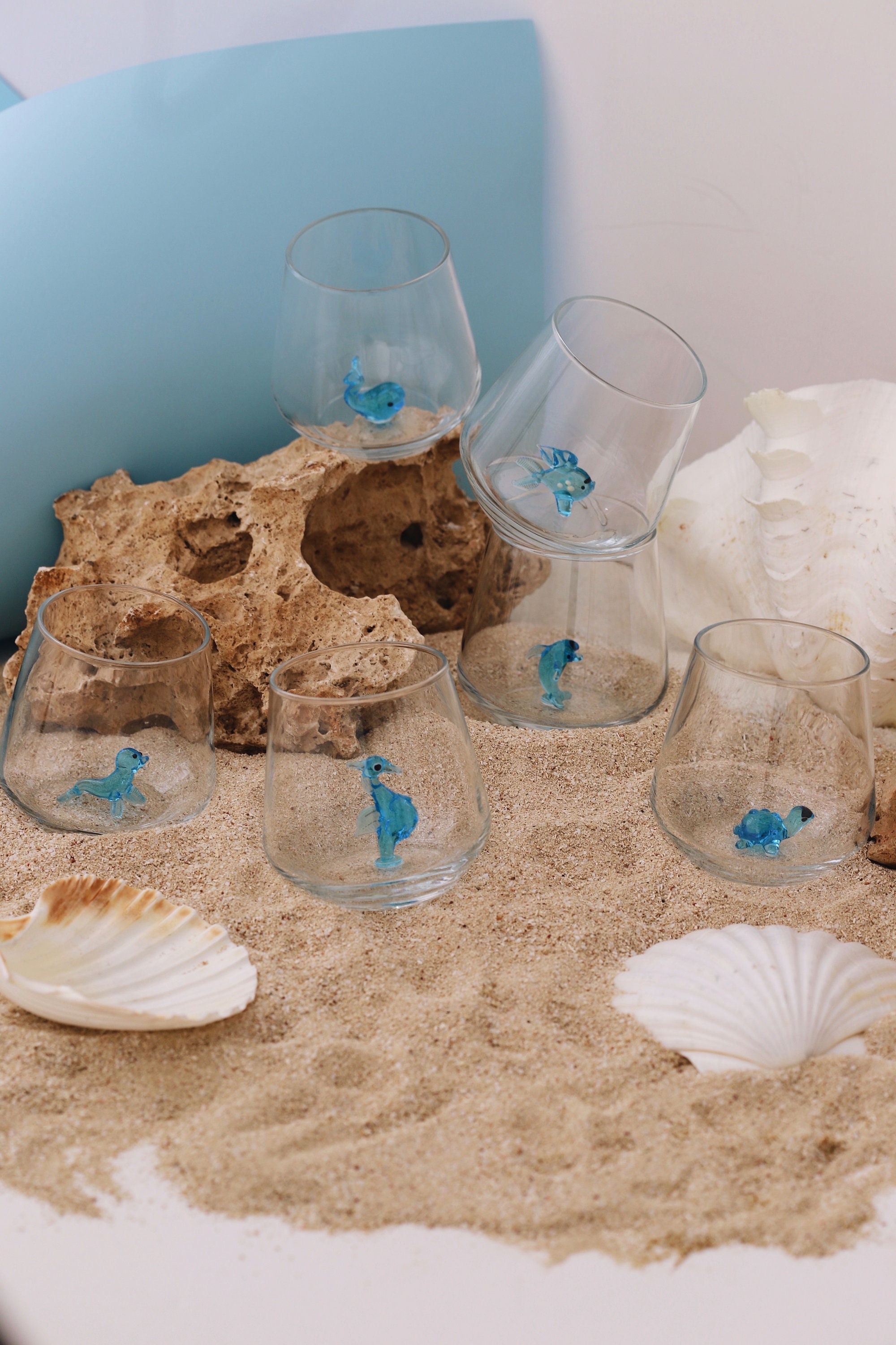 Christmas Gifts for Women, Deeply Etched Sea Turtles Family Handmade  Engraved Crackle Turquoise Beach Wine Glass - Yahoo Shopping