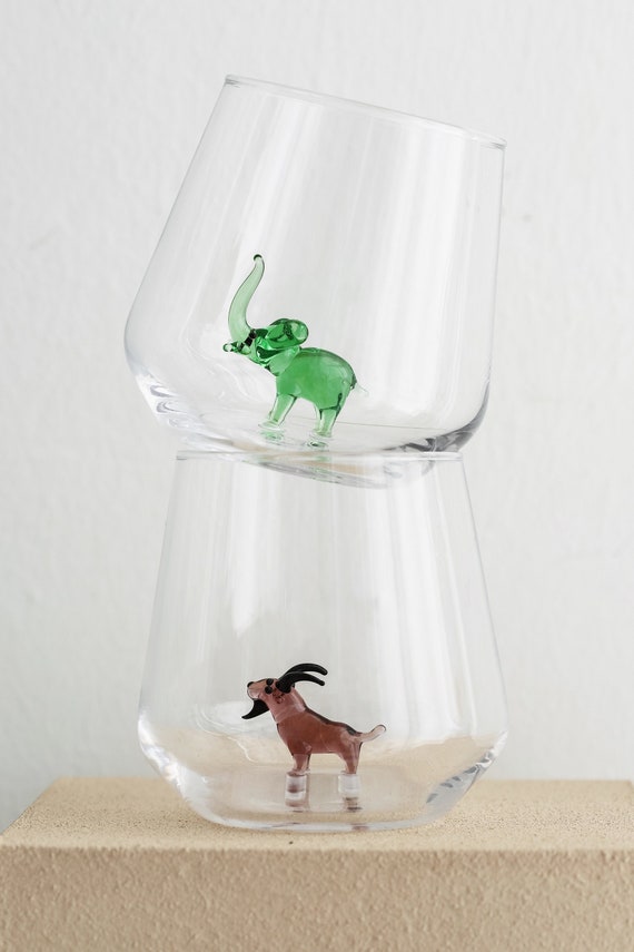 Stemless Wine Glass with Figurine - Tree