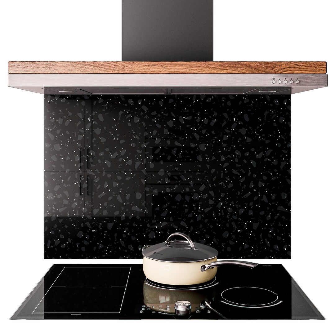 Kitchen Splashback Terrazzo Pattern Tempered Glass Backsplash Wall ...