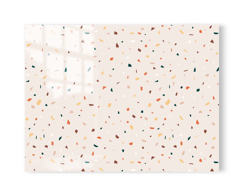 TERRAZZO KITCHEN Glass Splashback in Any Size Tempered Backsplash Panel for Cooker Lastrico Mosaic image 2