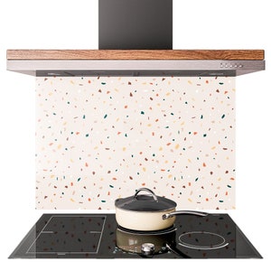 TERRAZZO KITCHEN Glass Splashback in Any Size Tempered Backsplash Panel for Cooker Lastrico Mosaic image 3