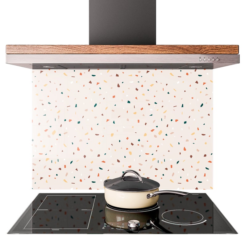 TERRAZZO KITCHEN Splashback de vidrio en panel contra salpicaduras templado de cualquier tamaño para cocina / mosaico Lastrico imagen 3