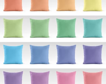 Pastel Light Colored Solid Square Throw Pillow Cover in 14x14 16x16 18x18 20x20 24x24, Spring Home Decor, Matching Accent Couch Pillow Cases