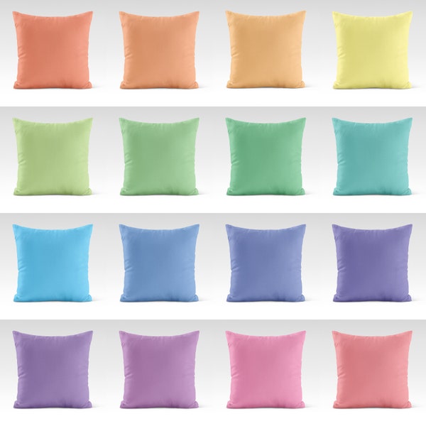 Pastel Light Colored Solid Square Throw Pillow Cover in 14x14 16x16 18x18 20x20 24x24, Spring Home Decor, Matching Accent Couch Pillow Cases