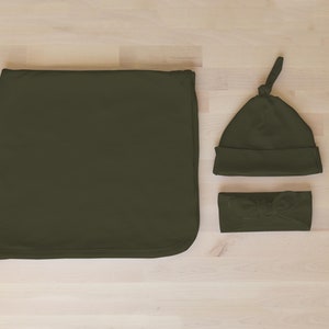 Oliver & Rain Organic Muslin Baby Swaddle Blanket - Olive Green, 46" X 46"