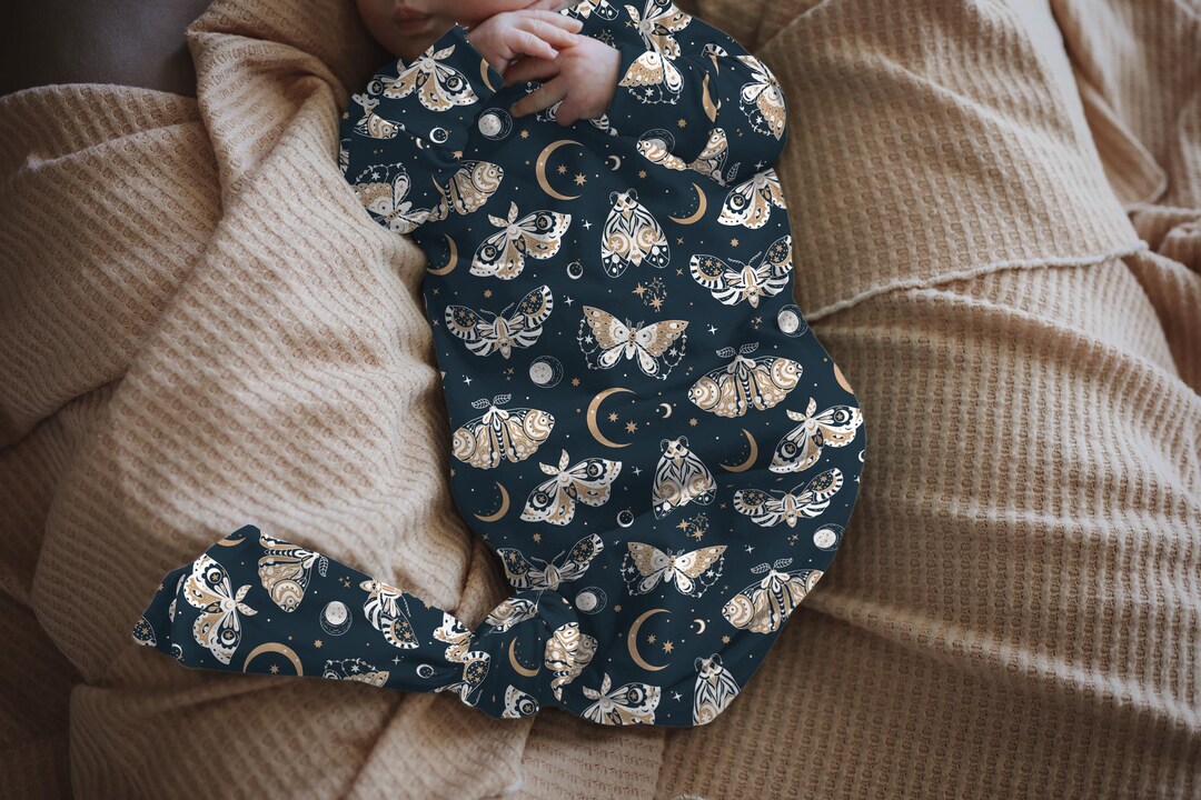 Celestial Butterflies Newborn Nightgown Baby Girl Moon Pajama Etsy