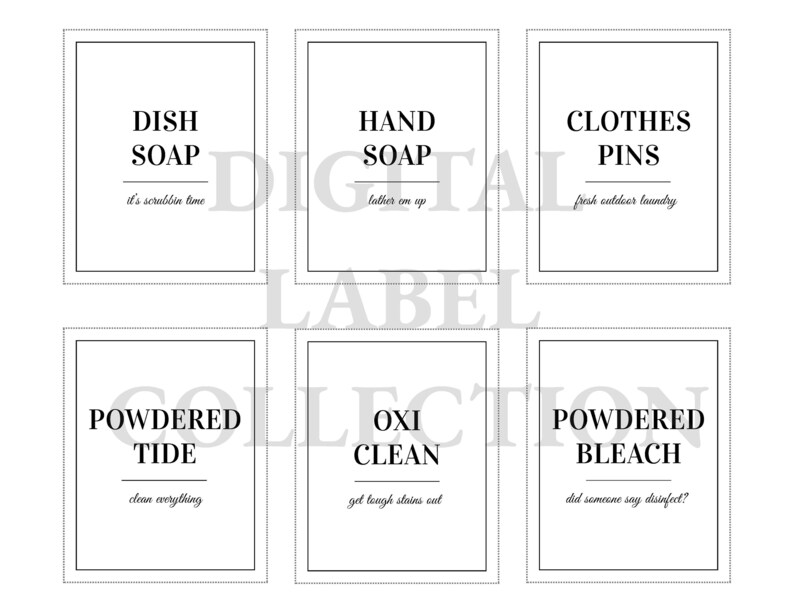 22 Laundry Labels Digital Download Laundry Sticker Bundle Etsy
