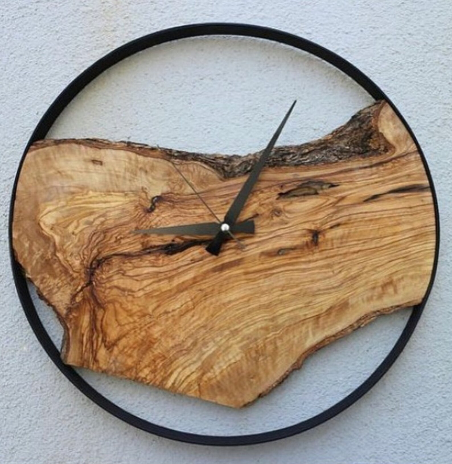Doğal Zeytin Ağacı Duvar Saati Olive Tree Wall Clock Etsy