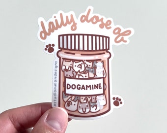 Dogamine Glossy Sticker | Funny Dog Lover Gift