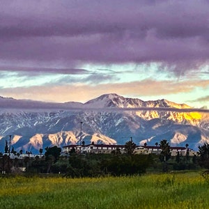 Snow-capped mountains sunrise (Wrightwood, CA), Landscape View, Photography, Sunrise Mountains, Canvas, Wall Decor, Print