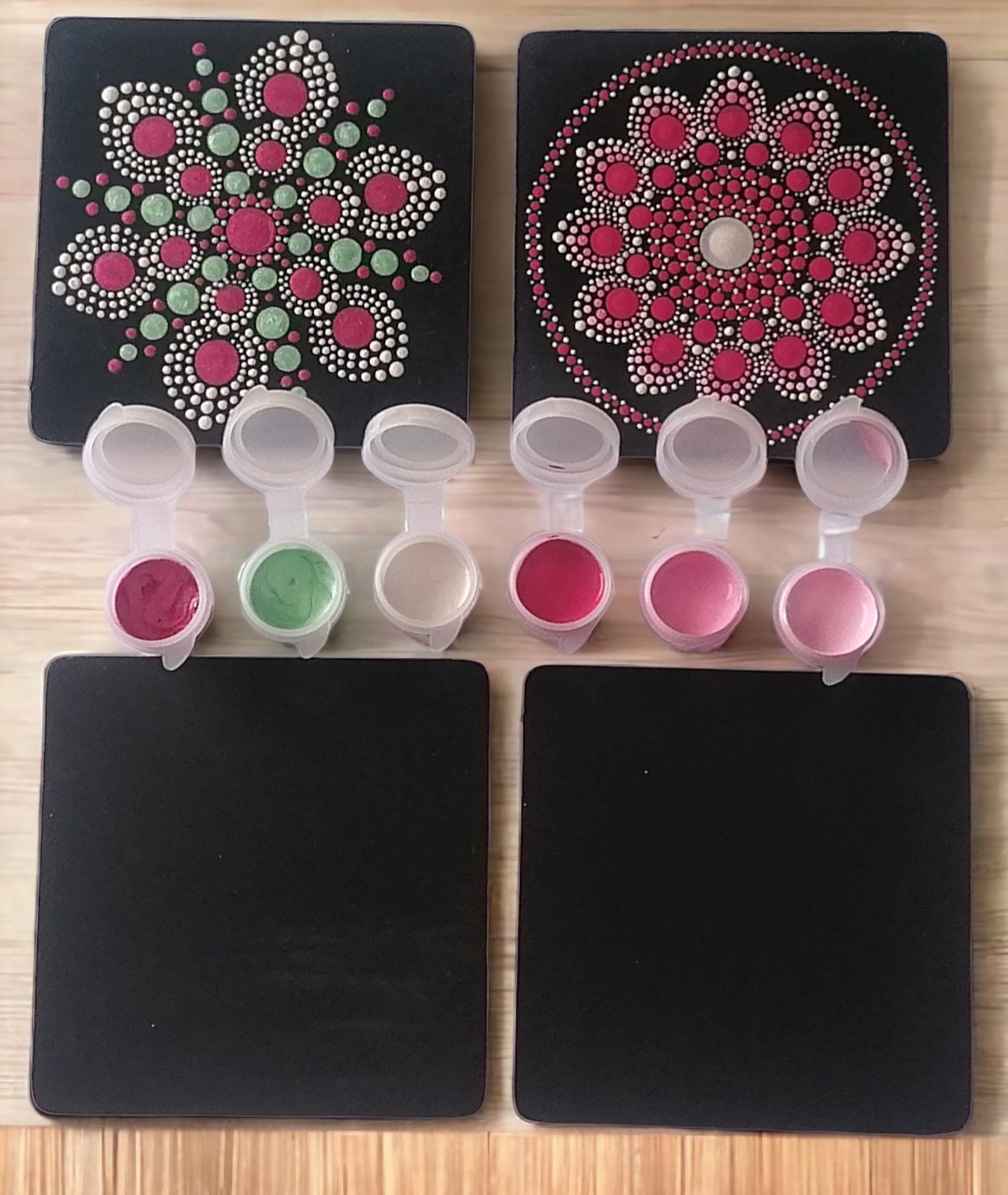 Mandala Dot Painting Kit for Beginners. Paint and Coasters Etsy