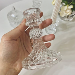 Glass Candle Holder | Taper Holder | Home Decoration | Classic Old Money Decor | Elegant and Clean Decor | Glass Candlestick Holder | Gift