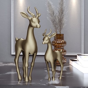 New Deer statue, decorative deer sculpture, Statues for Home Decor Figurines Animal Statue Table decoration Christmas
