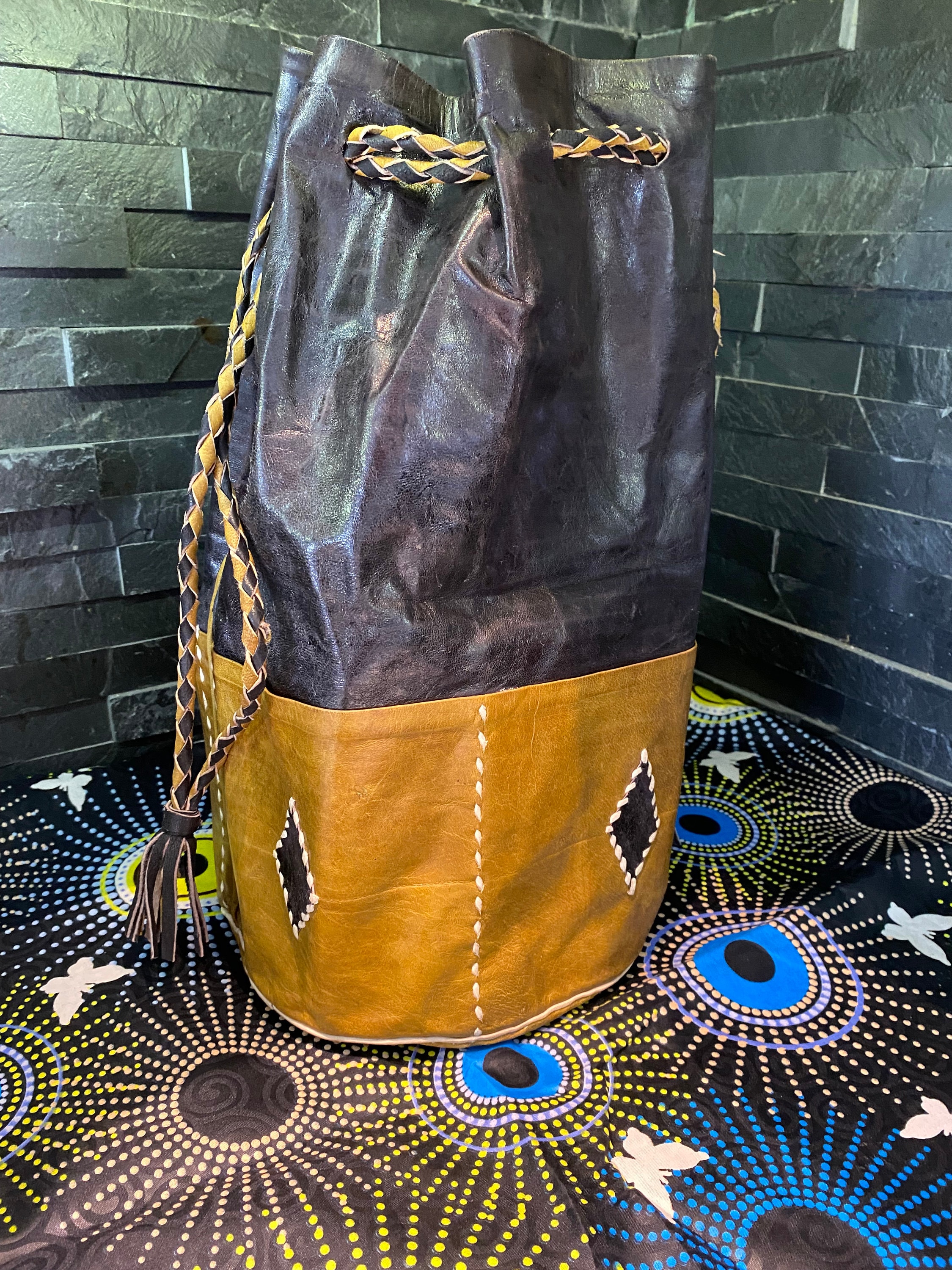 Handmade african leather duffle bag Etsy