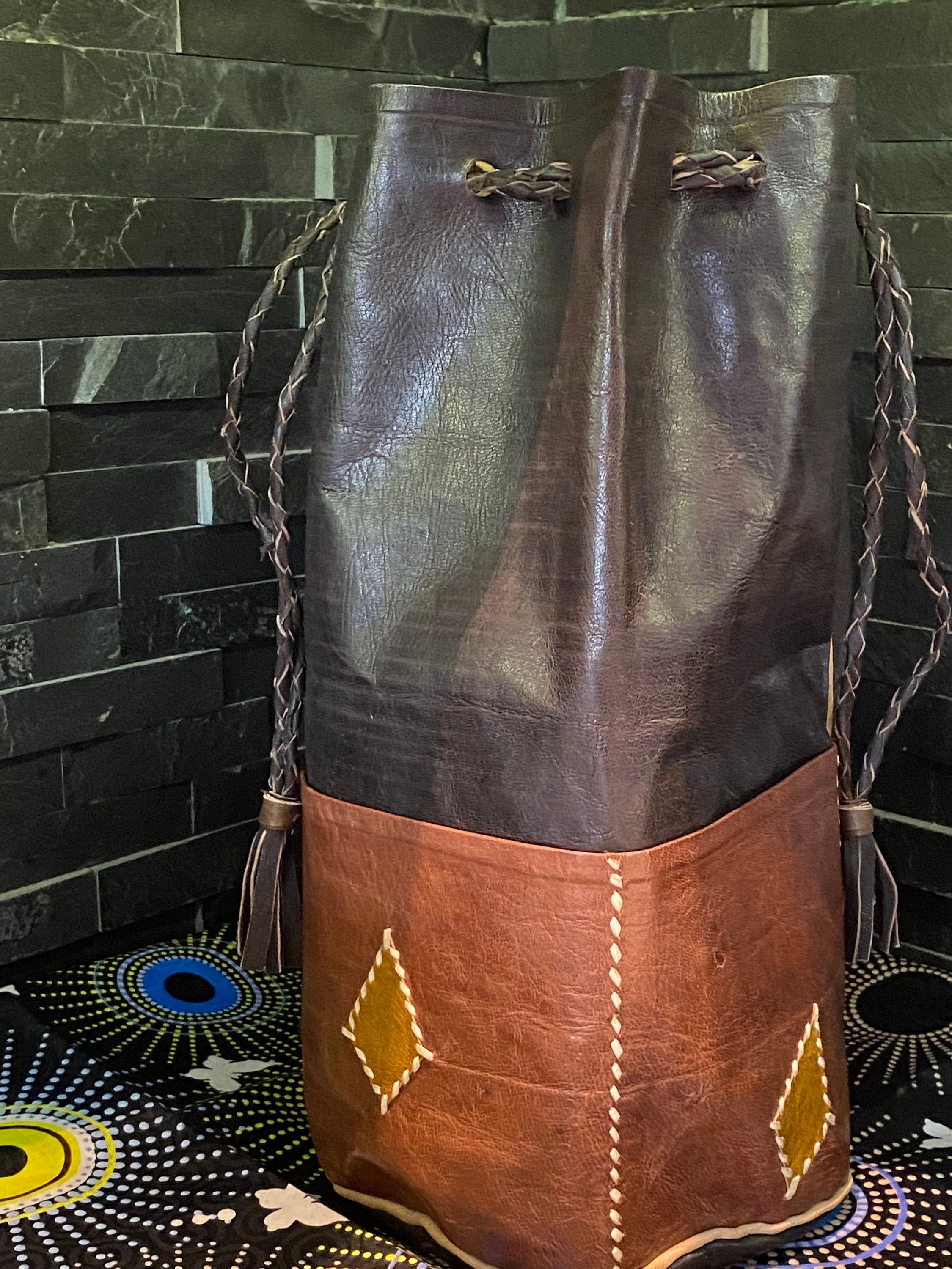 Handmade african leather duffle bag Etsy
