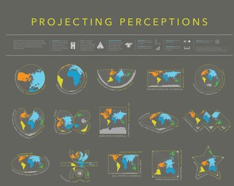 Projecting Perceptions map infographic Giclée poster print