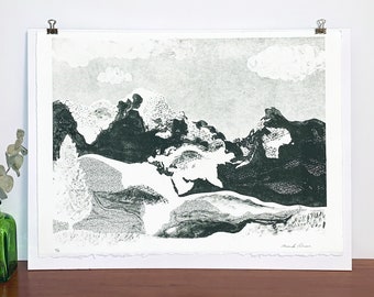 Worldly Landscape lithograph print