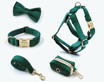 hunter green dog harness