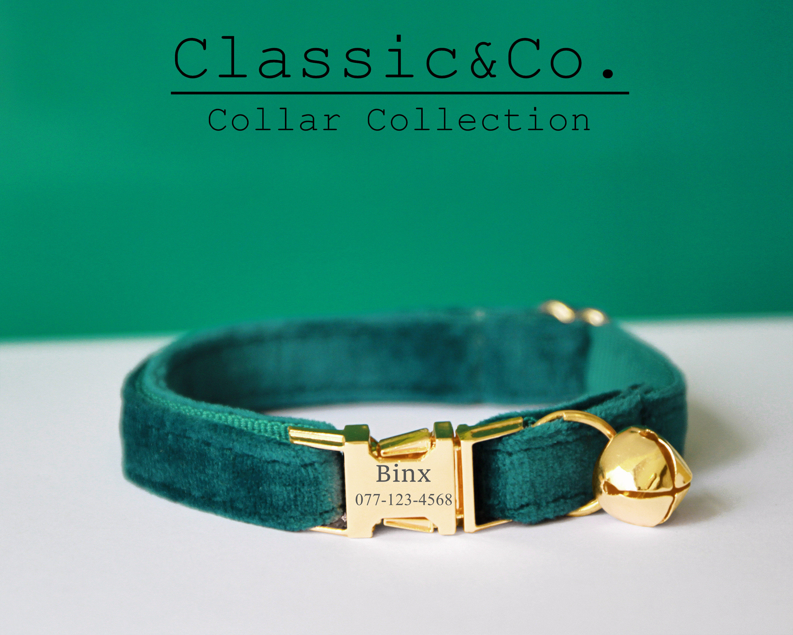 Quality Green Velvet Cat Collar, for Male Female Pets,Velvet Kitten C…