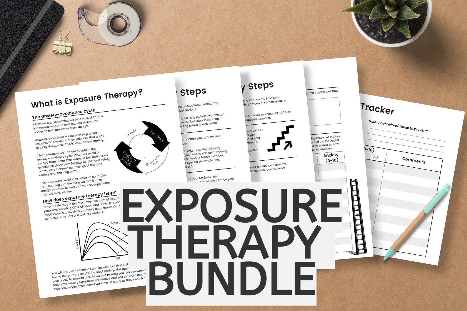 exposure-therapy-bundle-worksheets-printable-digital-etsy