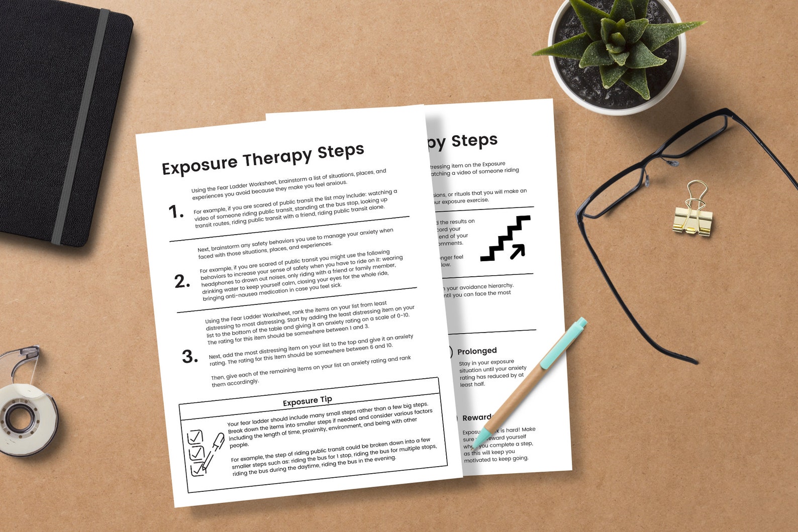 Exposure Therapy Steps Psychoeducation Handout Printable Etsy