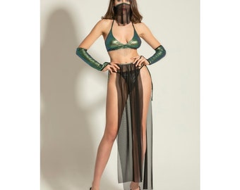 Authentic Green Fancy Belly Dancer Costume