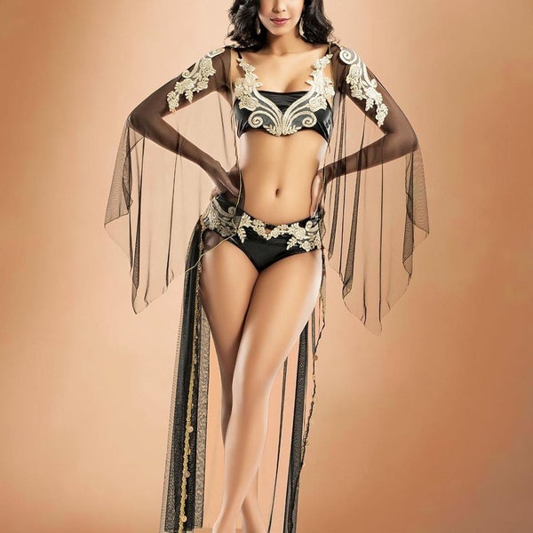 Otantikozz Sexy Madame Women's Guipure Fancy Belly Costume