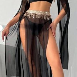 Black Sequined Armband Women&#39;s Costume, Sequined Accessory Tulle Skirt Women&#39;s Nightgown, Fantasy Clothing