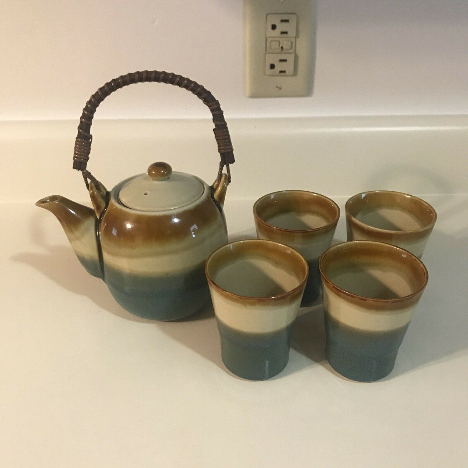 Teavana Fine Stoneware Porecelin Teapot 4 Four Cups Tea Set Etsy