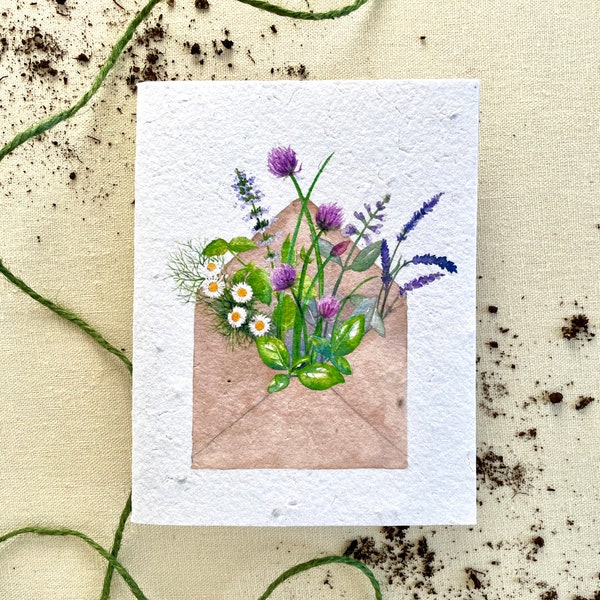 Plantable Herb Seed Cards || Pocketful of Sunshine || 100% Recycled || Notes of Eden Seed Cards