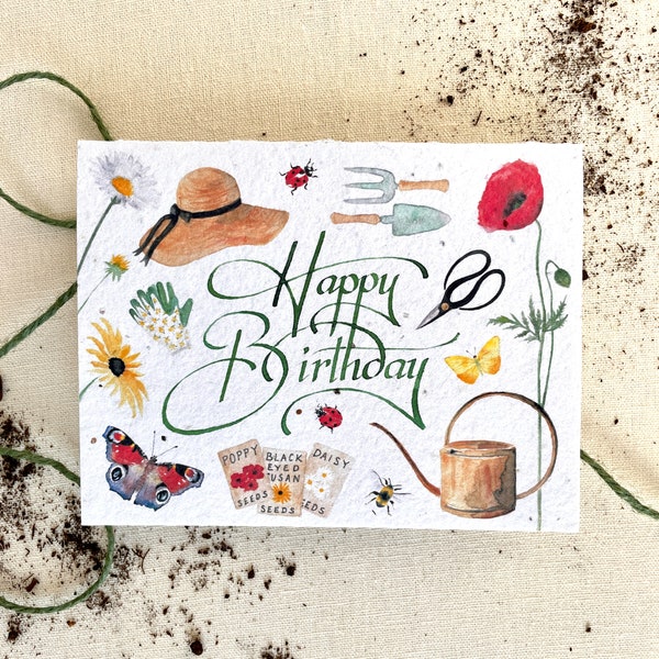 Plantable Wildflower Birthday Seed Card || 100% Recycled || Pollinator Friendly || Notes of Eden Seed Cards