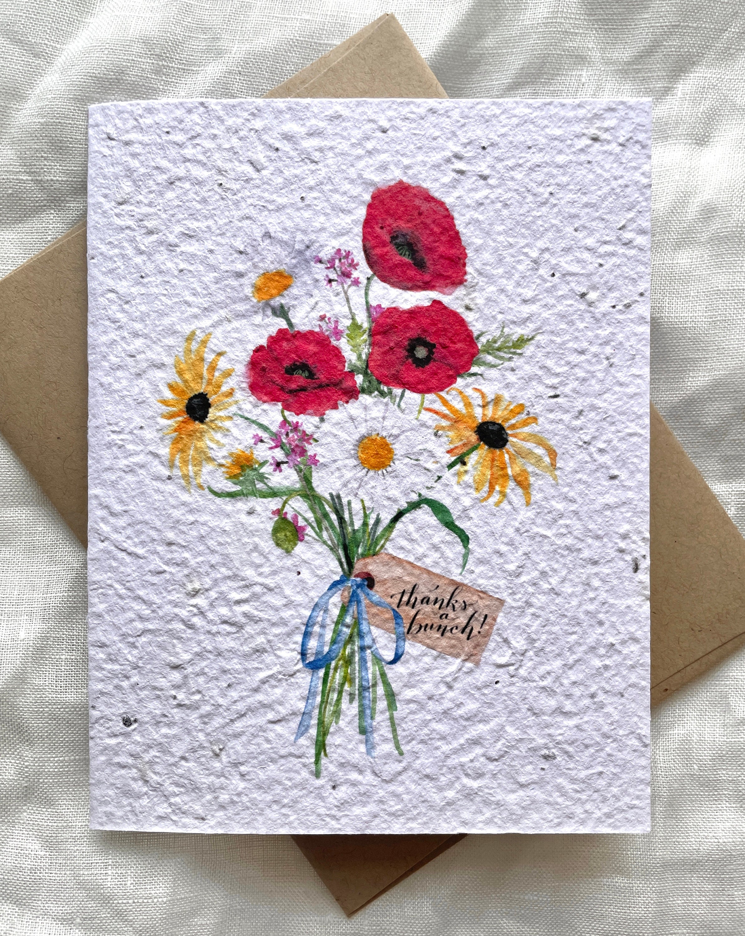Plantable Flower Seed Paper Cards Thank You Congratulations, Friends,  Family, Greeting, Gardening, Eco-friendly, Biodegradable 