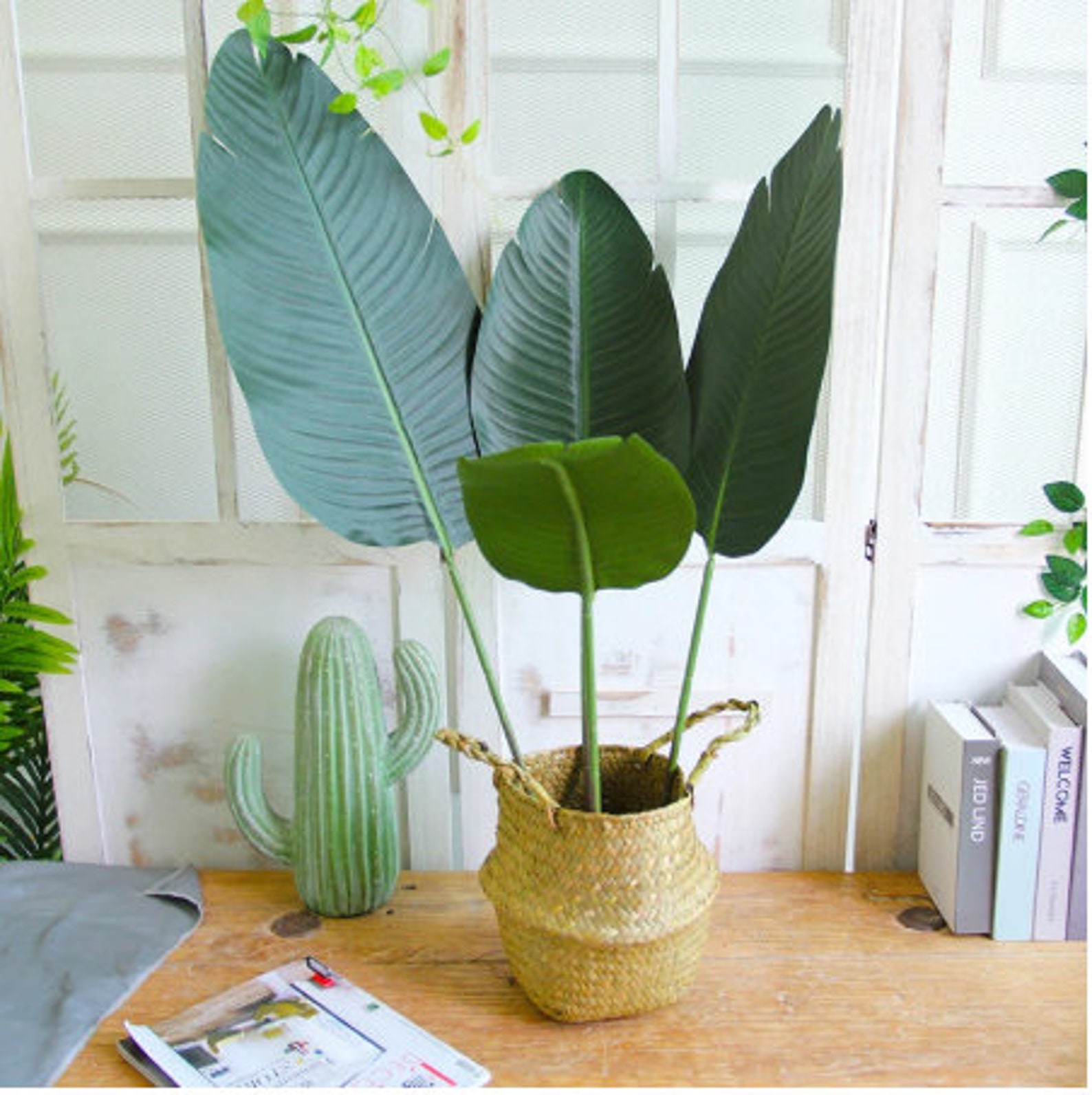 75cm 1 Pc Large Artificial Banana Plants Leafs Tropical Palm Etsy