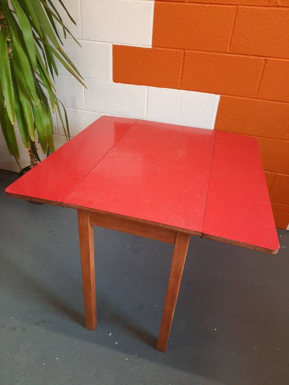 Red Formica Drop Leaf Table Retro Vintage Mid Century Mcm Etsy