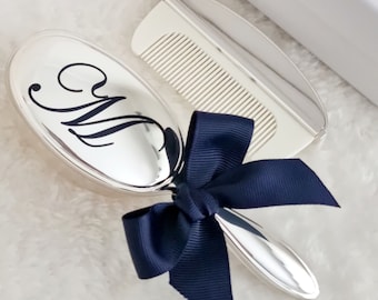 Silver Plated Baby Brush & Comb Set | Personalised | Baby Brush | New Baby | Christening | Baptism | Keepsake | Personalised Gift