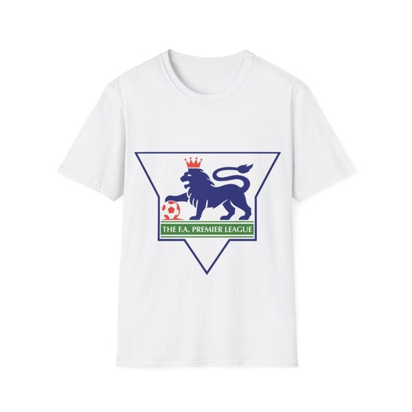 English Premier league 90s Classic Logo T-shirt - Classic Football Shirt Retro Soccer Fans Souvenir Memorabilia Unisex Softstyle Tee