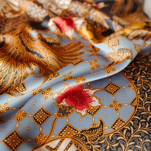 Silk kimono robe boheme, Gold plus size dressing gown woman, Long satin honeymoon robe from Bali, Anniversary gift image 3