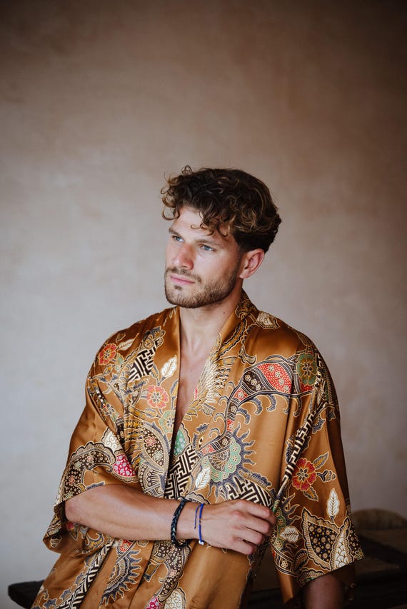 silk dressing gown for men Mens 30mm 100% Silk Black Robe Dressing Gown Made To Measure Size M L XL 2XL 3XL