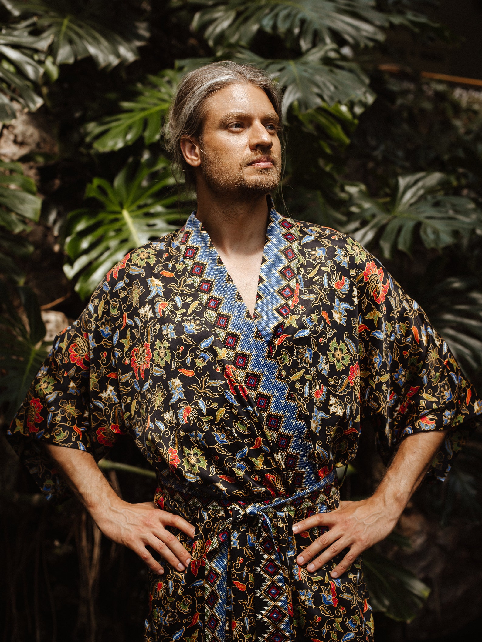 Bohemian Mens Silk Kimono Robe Boho Luxury Resort Wear Etsy