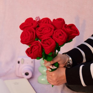 Handmade Crochet Red Rose: Floral Gift