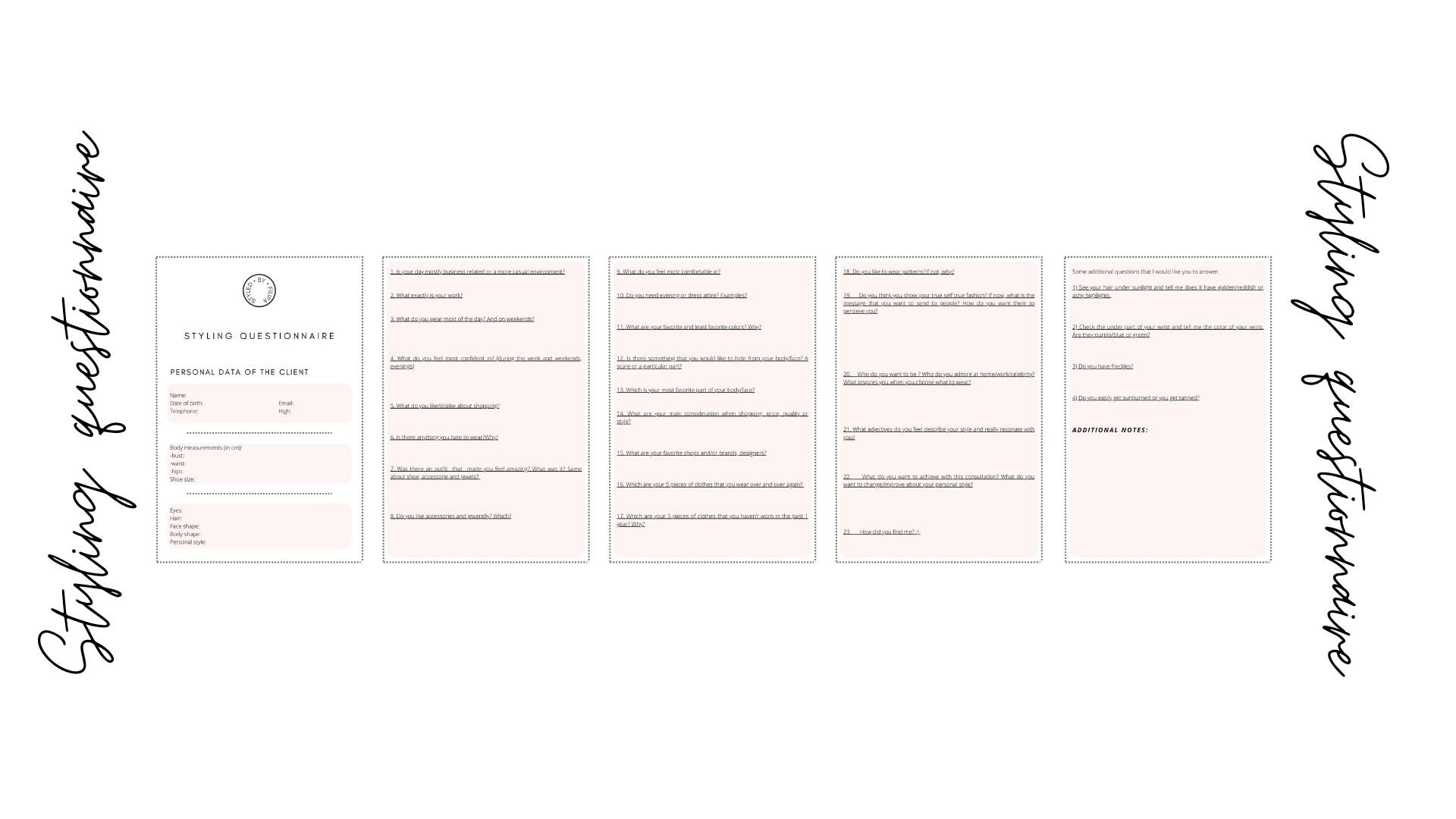 Digital Styling CANVA Questionnaire Template Editable Canva Etsy