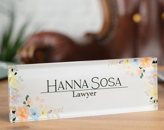 Custom Acrylic Office Name Plate, Personalized Desk Decor