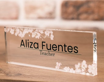Personalized Acrylic Desk Name Plate, Office Decor