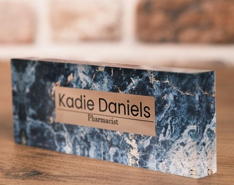 Custom Acrylic Desk Name Plate, Personalized Office Decor